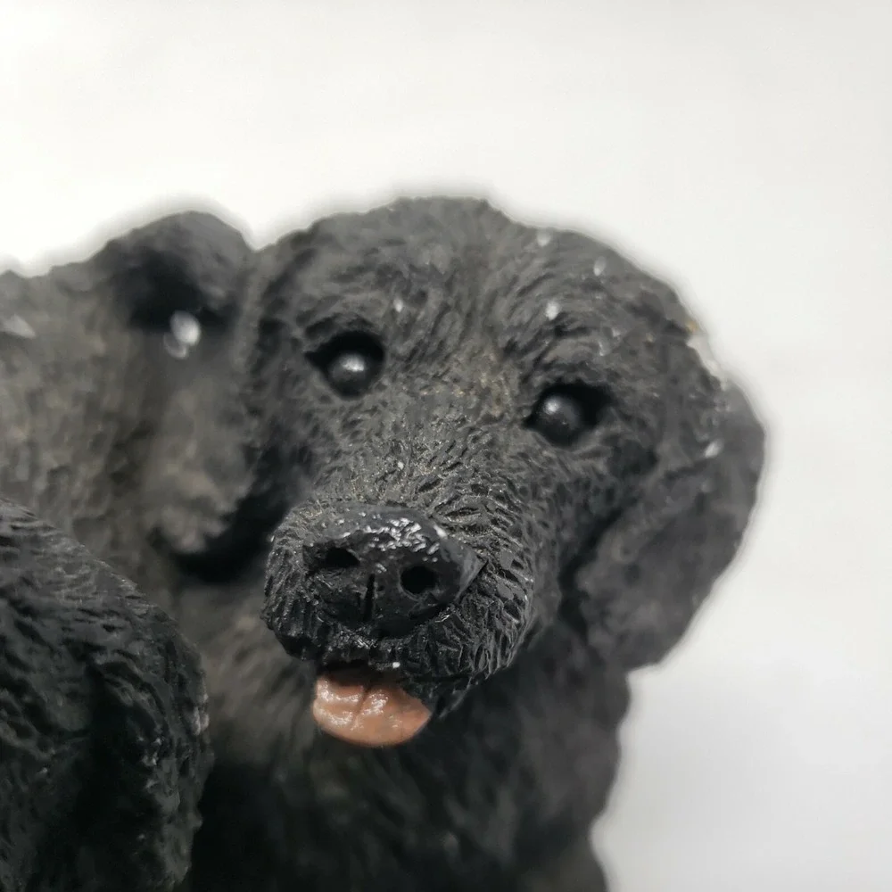 Vintage Black Dog Mother and Puppy Stone Cutters SC-753 Great Condition‎ Figure